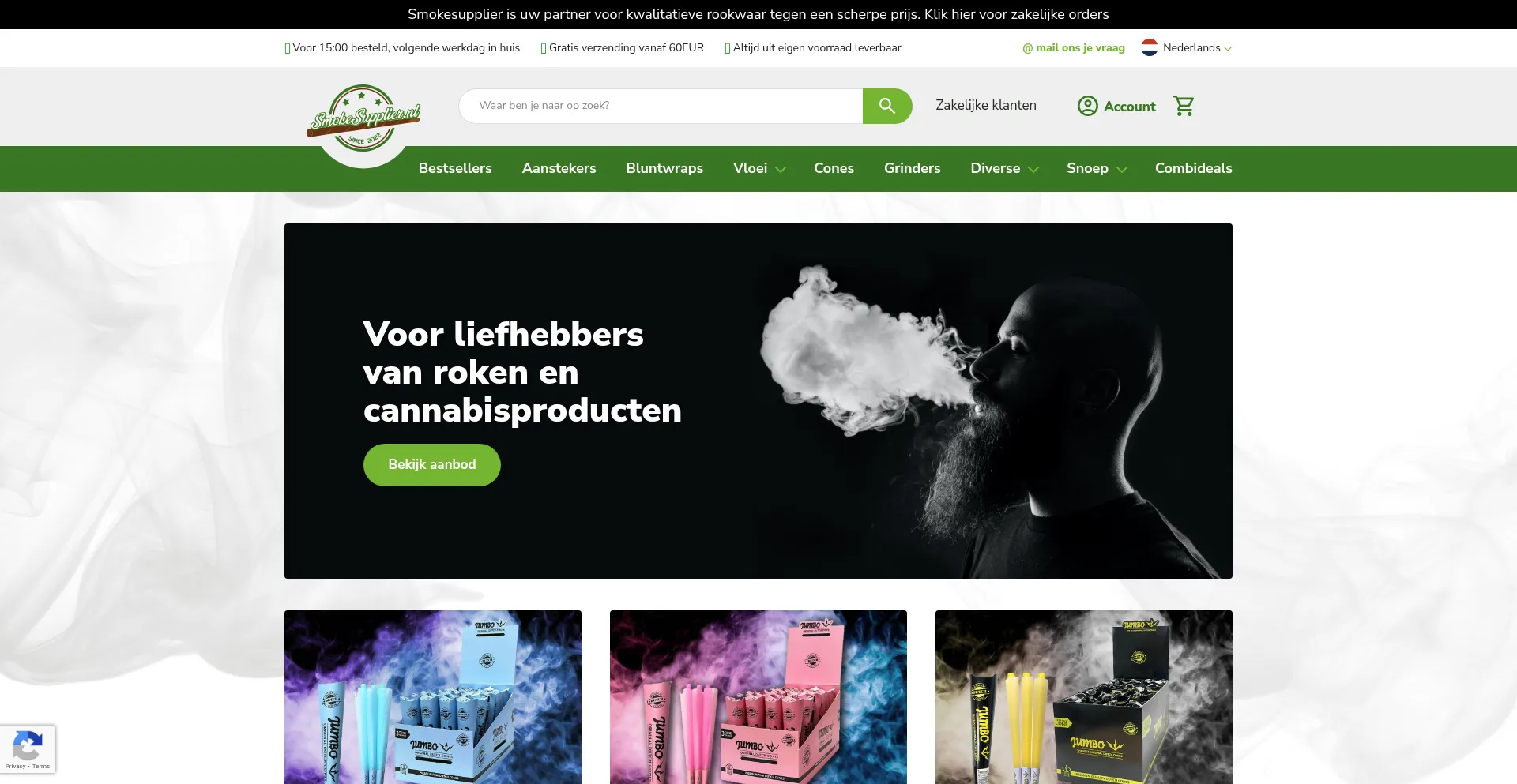 Smokesupplier.nl Screenshot