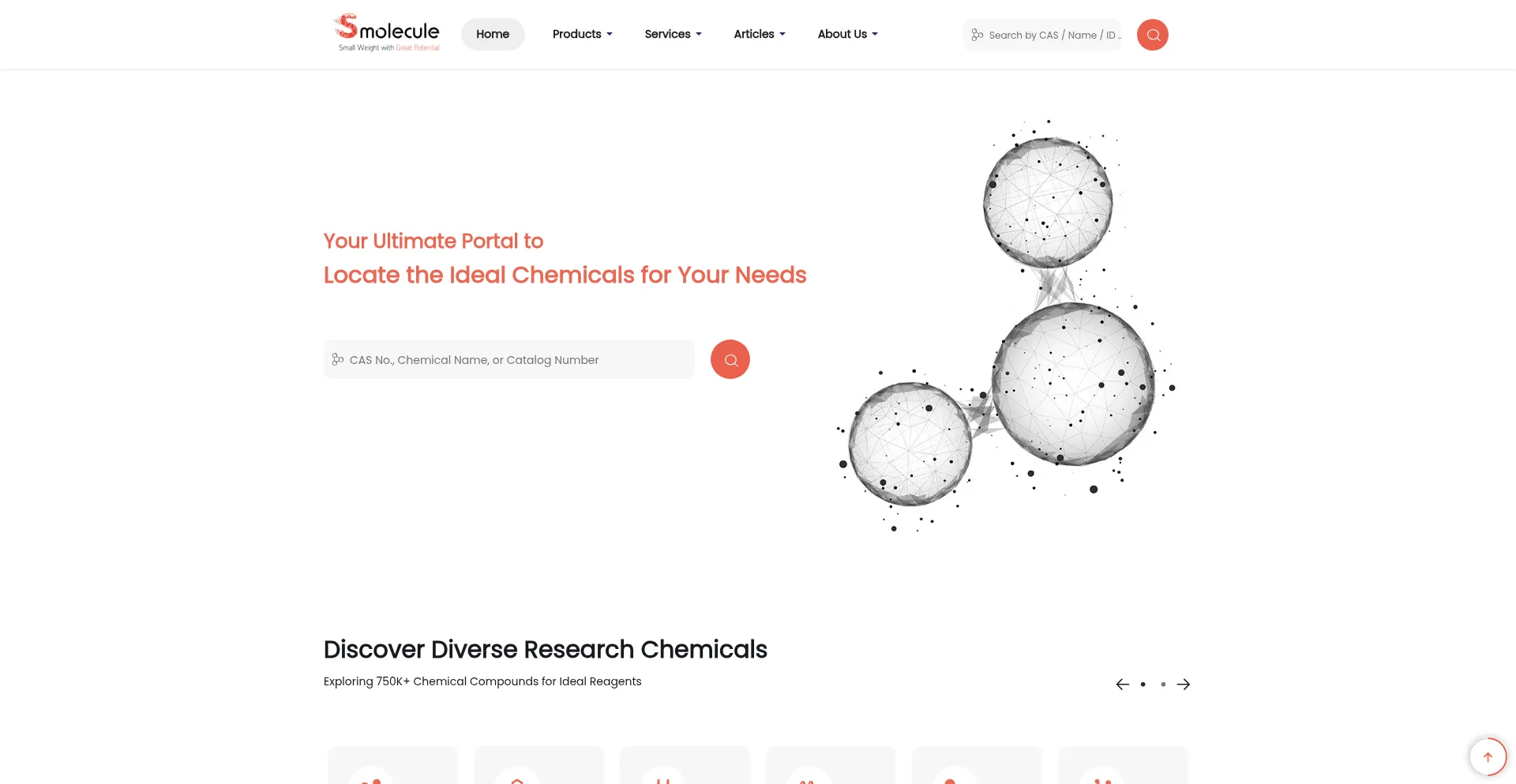Website screenshot of Smolecule.com