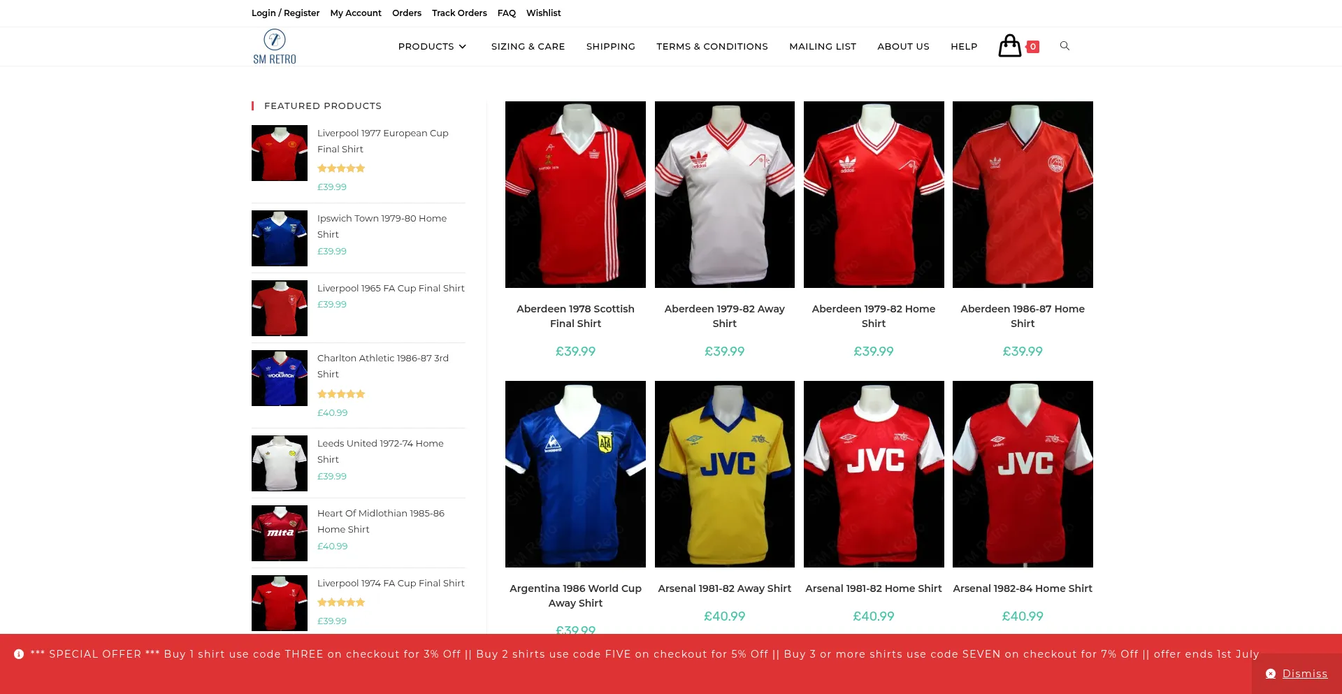 Website screenshot of Smretro.com