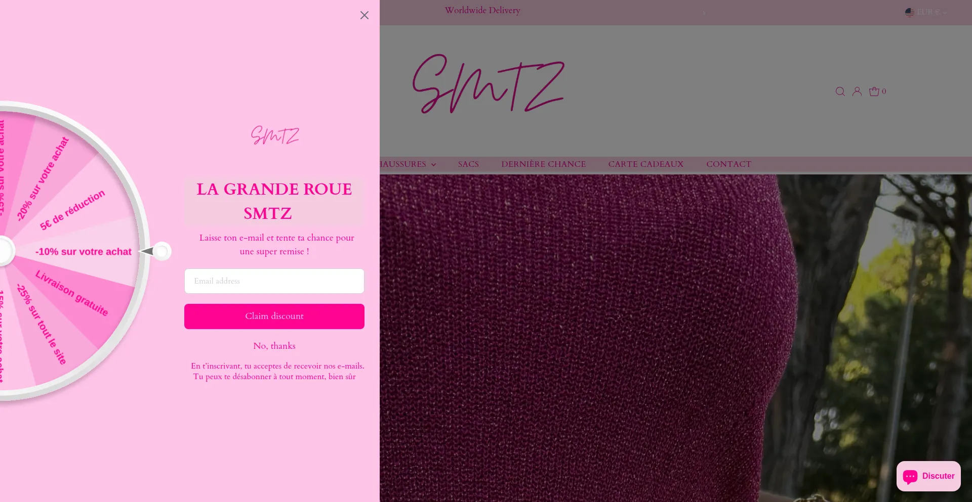 Website screenshot of Smtz.fr