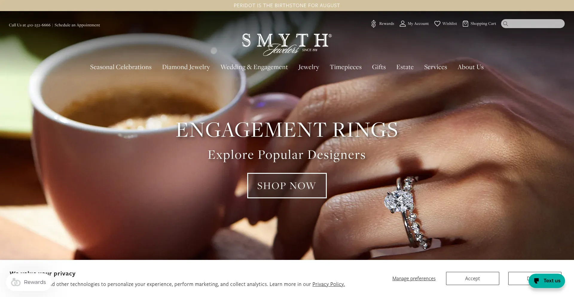 Website screenshot of Smythjewelers.com