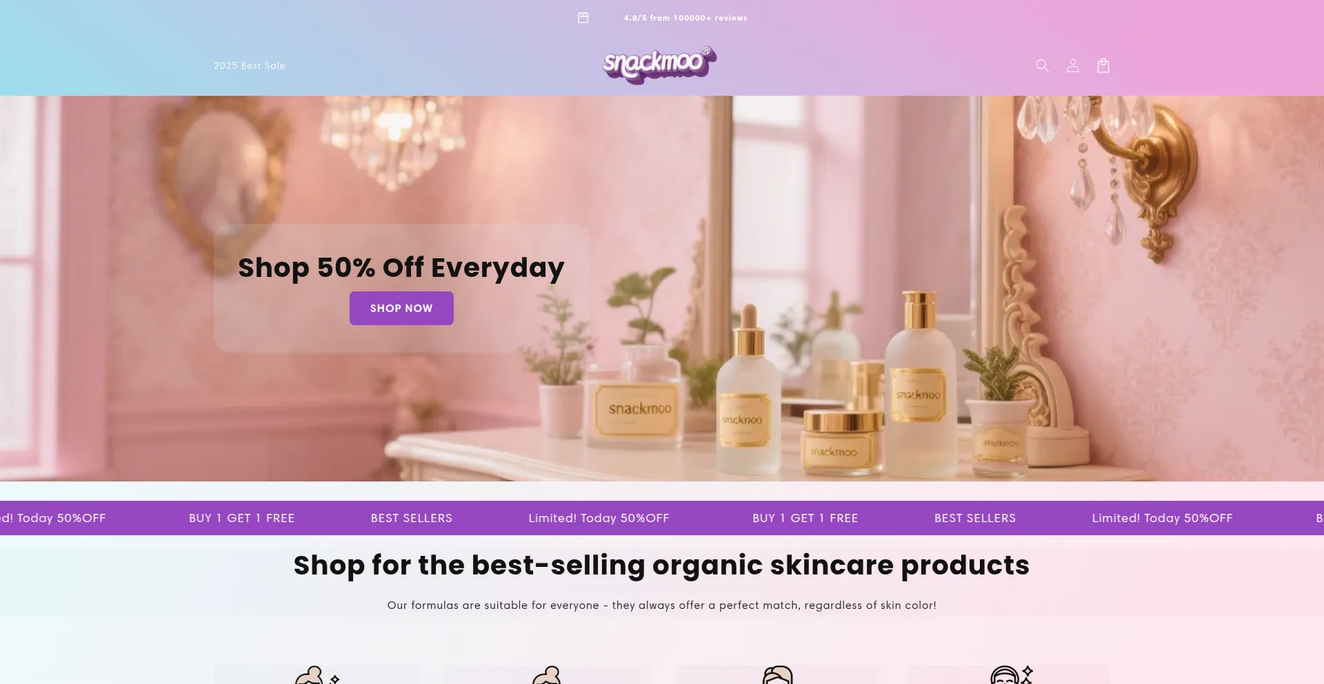Website screenshot of Snackmoo.com