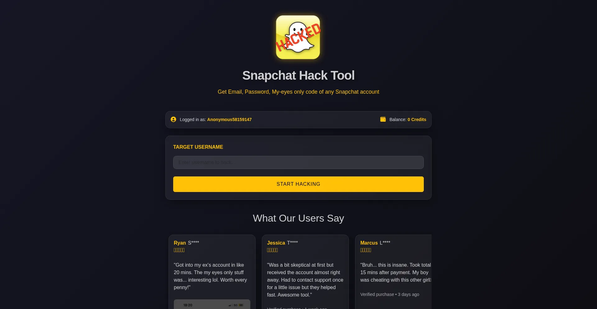 Website screenshot of Snapchat.video