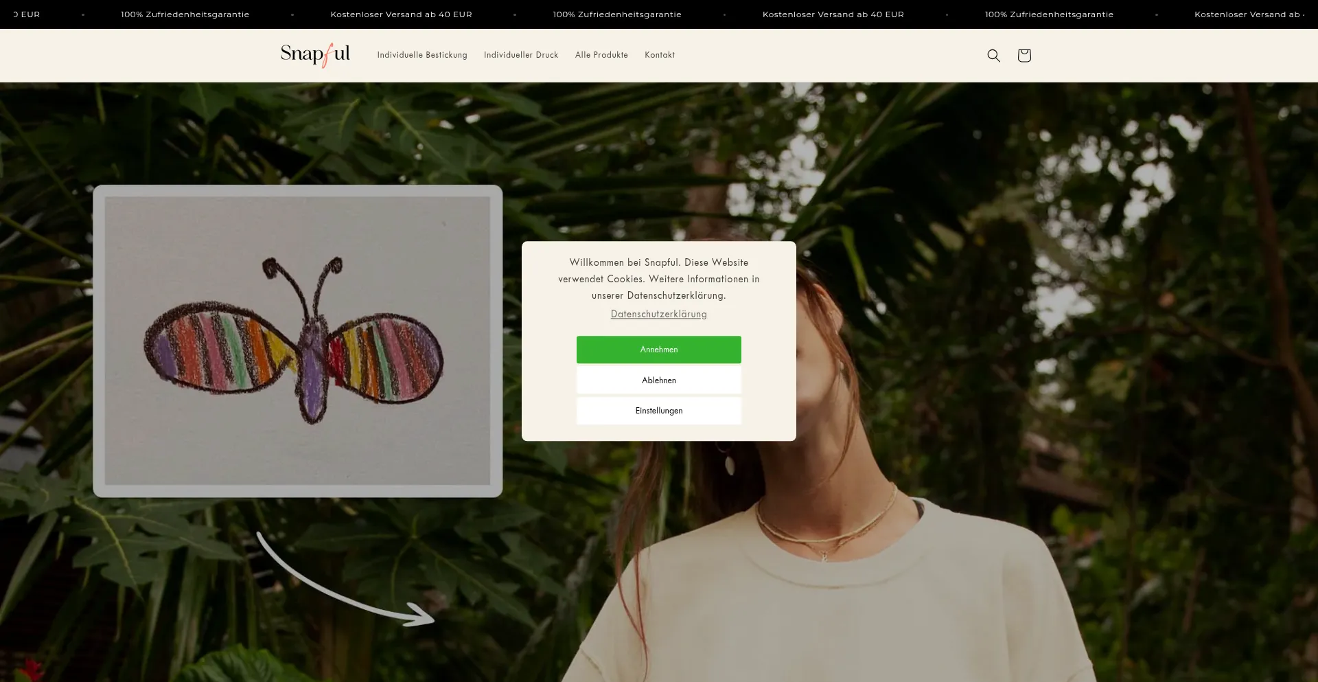 Website screenshot of Snapful.de