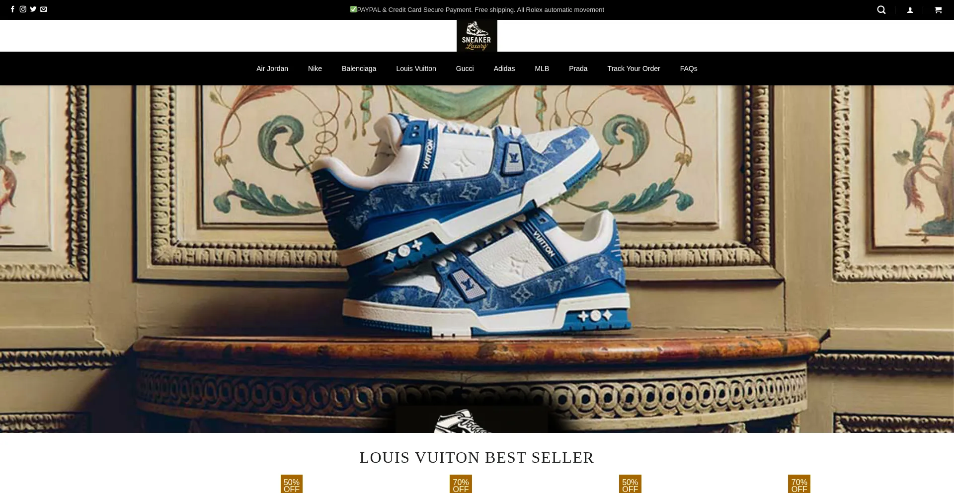 Website screenshot of Sneakerluxury.com