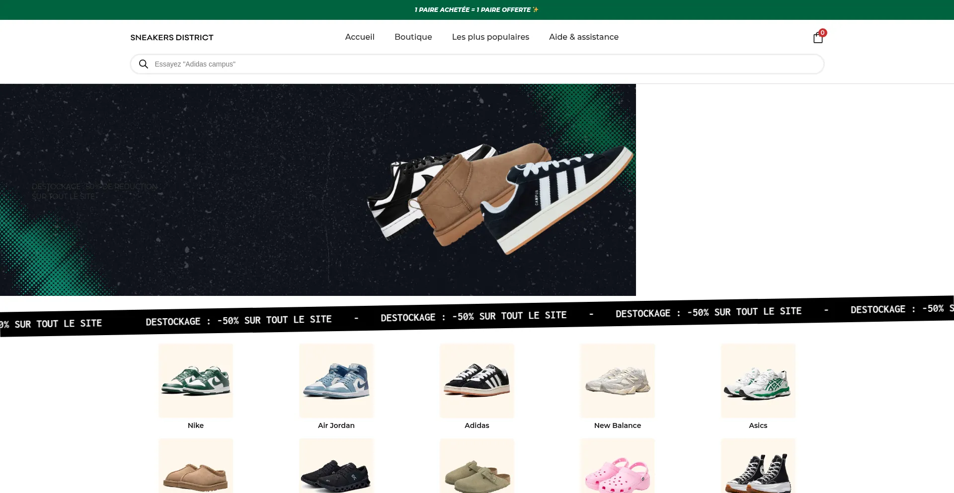 Website screenshot of Sneakers-district.shop