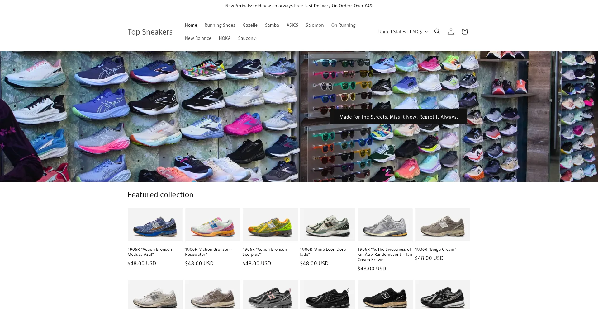 Website screenshot of Sneakersfox.com