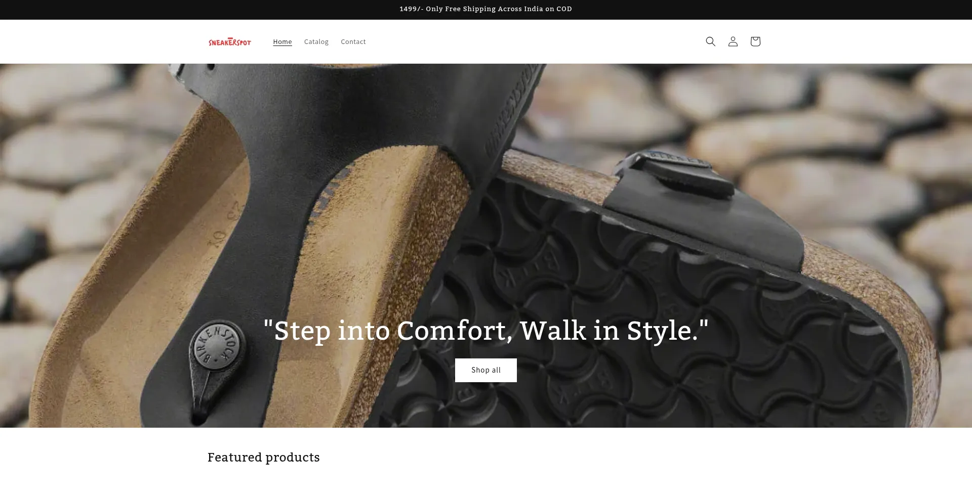 Website screenshot of Sneakerspot.in