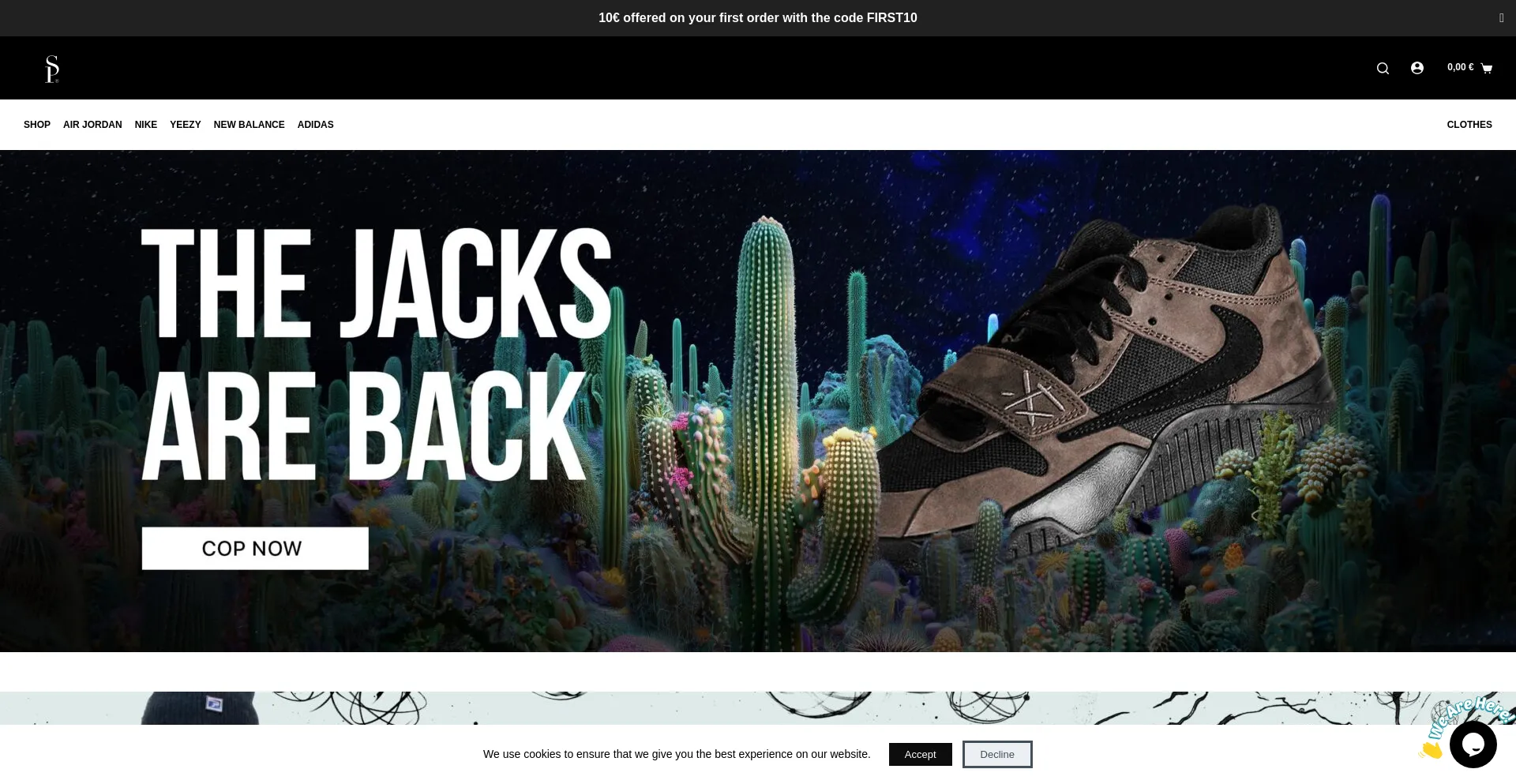 Website screenshot of Sneakersxparis.shop