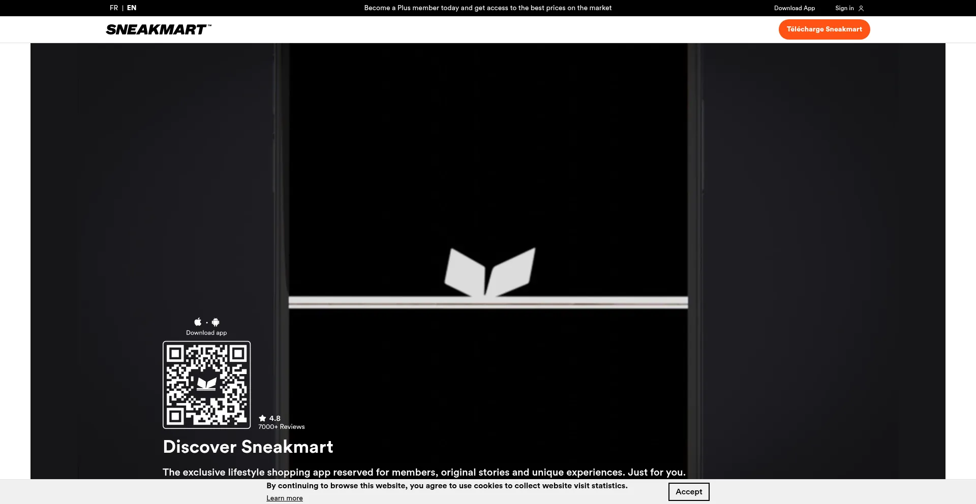 Website screenshot of Sneakmart.com