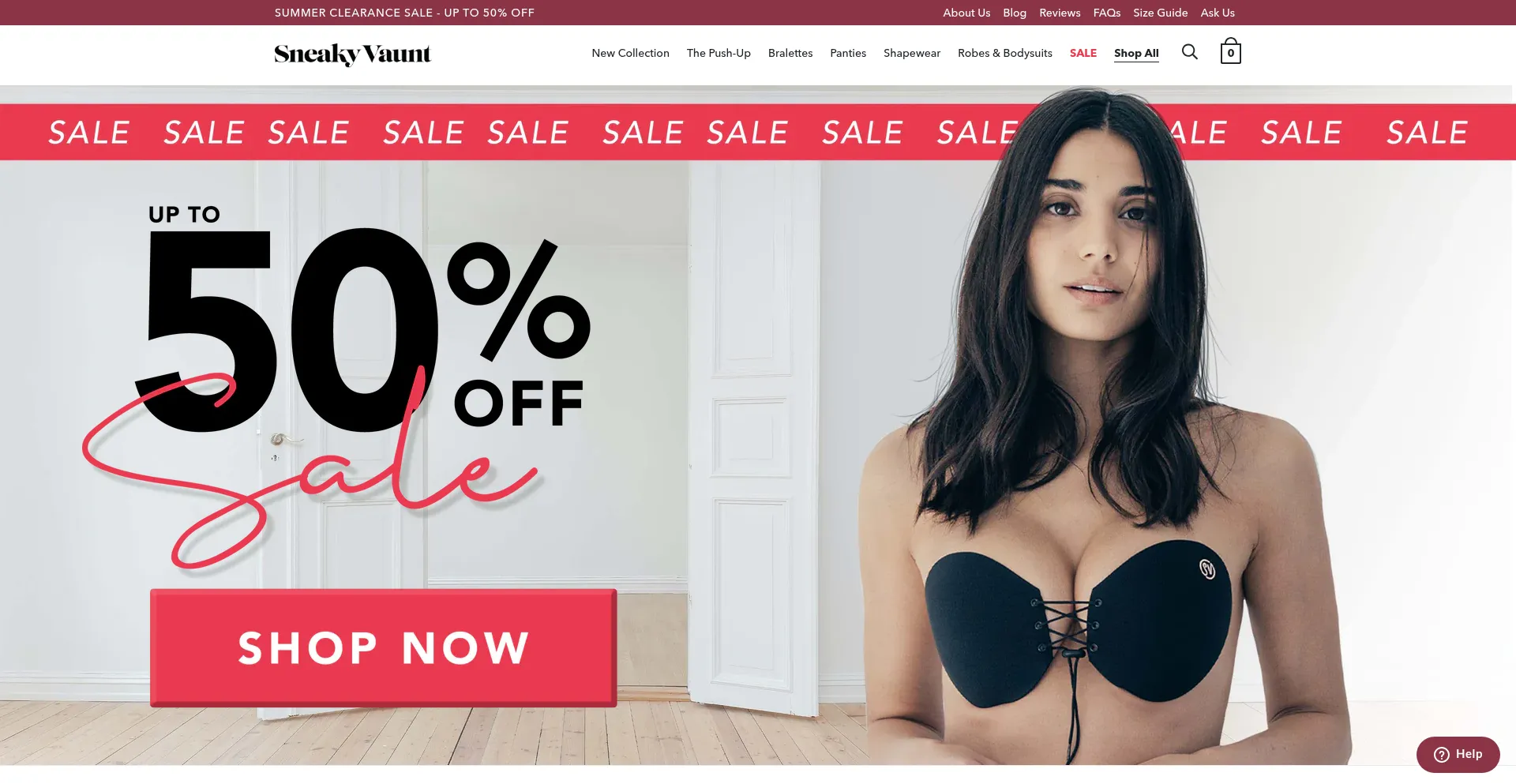 Website screenshot of Sneakyvaunt.com