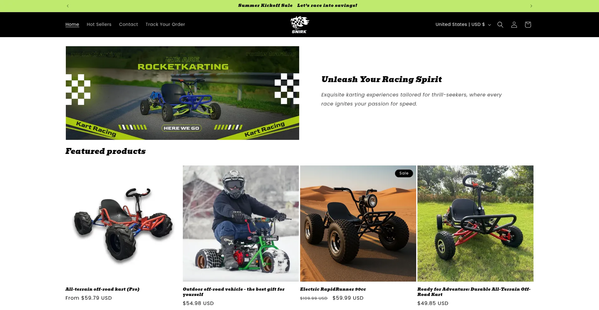 Website screenshot of Snirk.shop