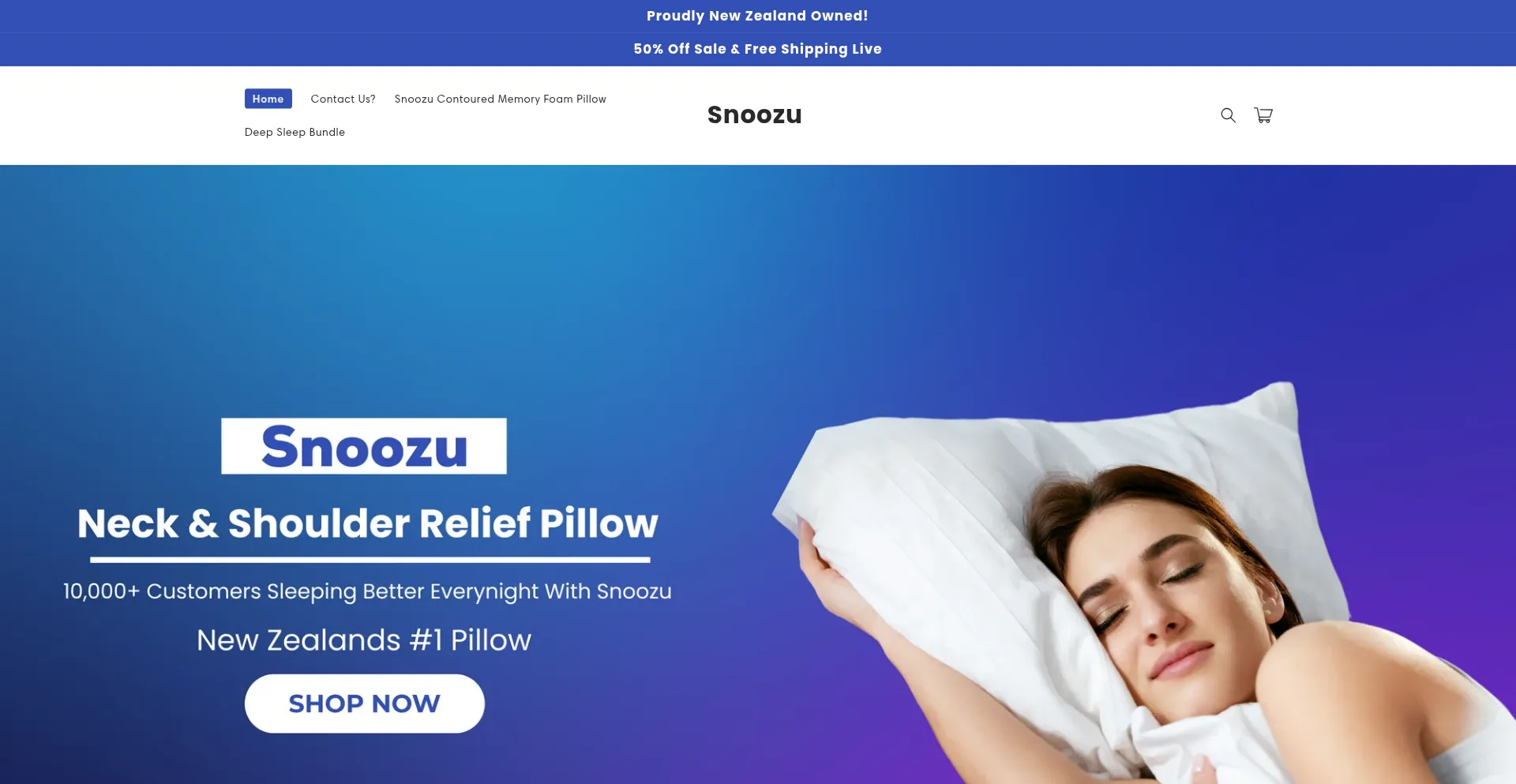Website screenshot of Snoozuofficial.com