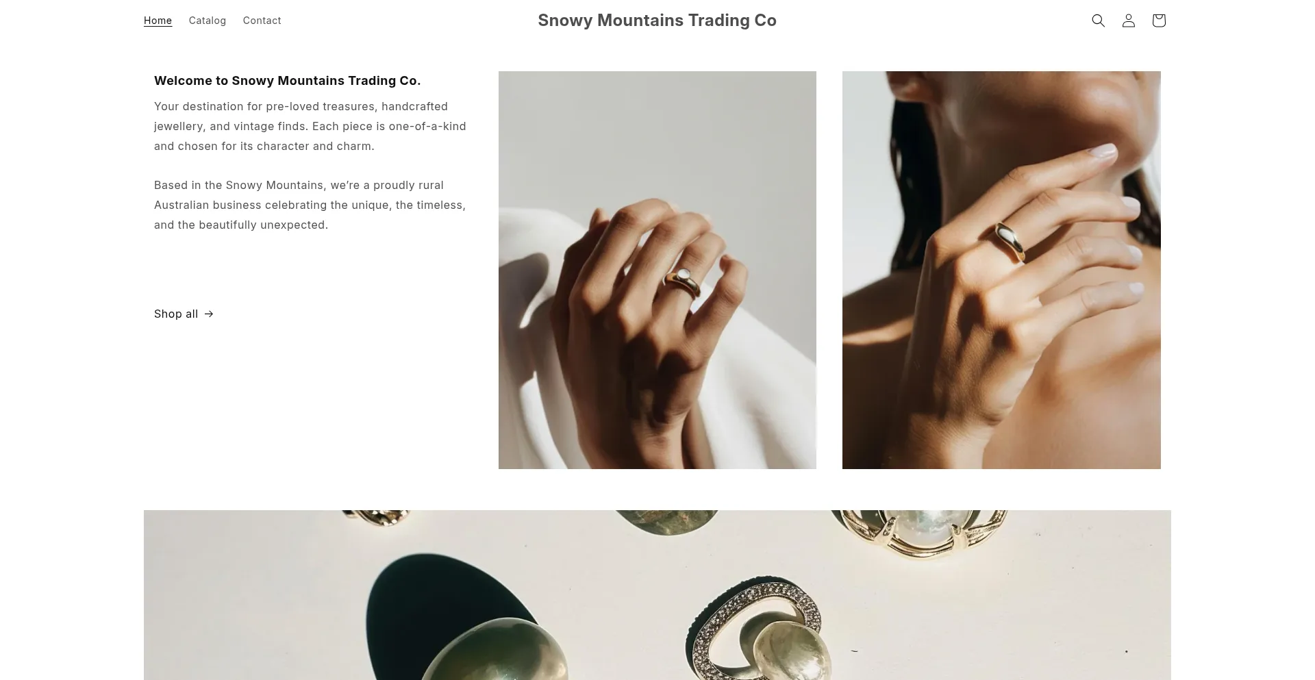 Website screenshot of Snowymountainstradingco.com