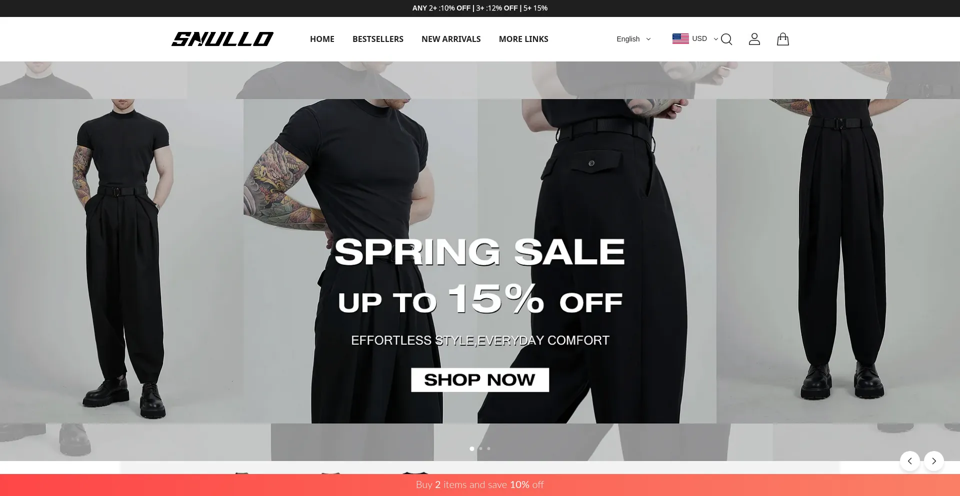 Website screenshot of Snullo.com