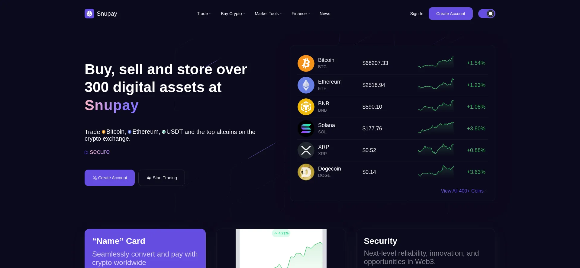 Website screenshot of Snupay.pro