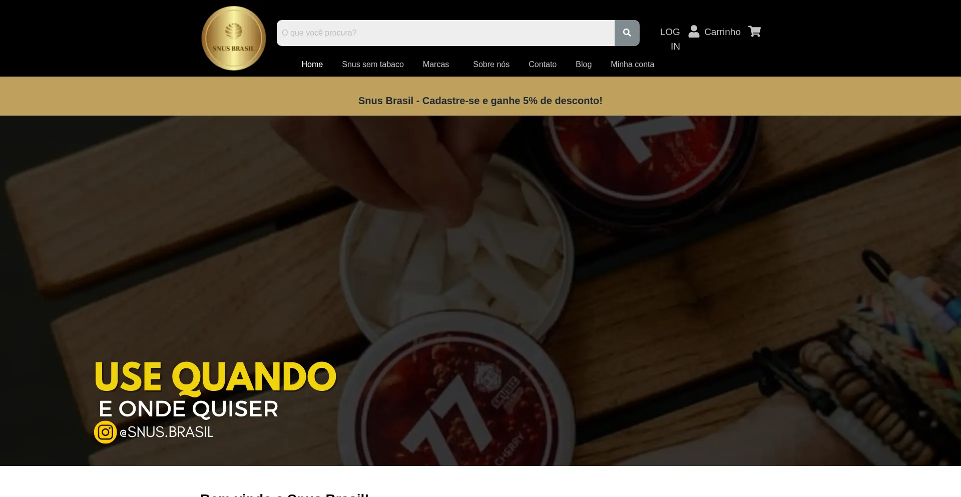 Website screenshot of Snusbrasil.com