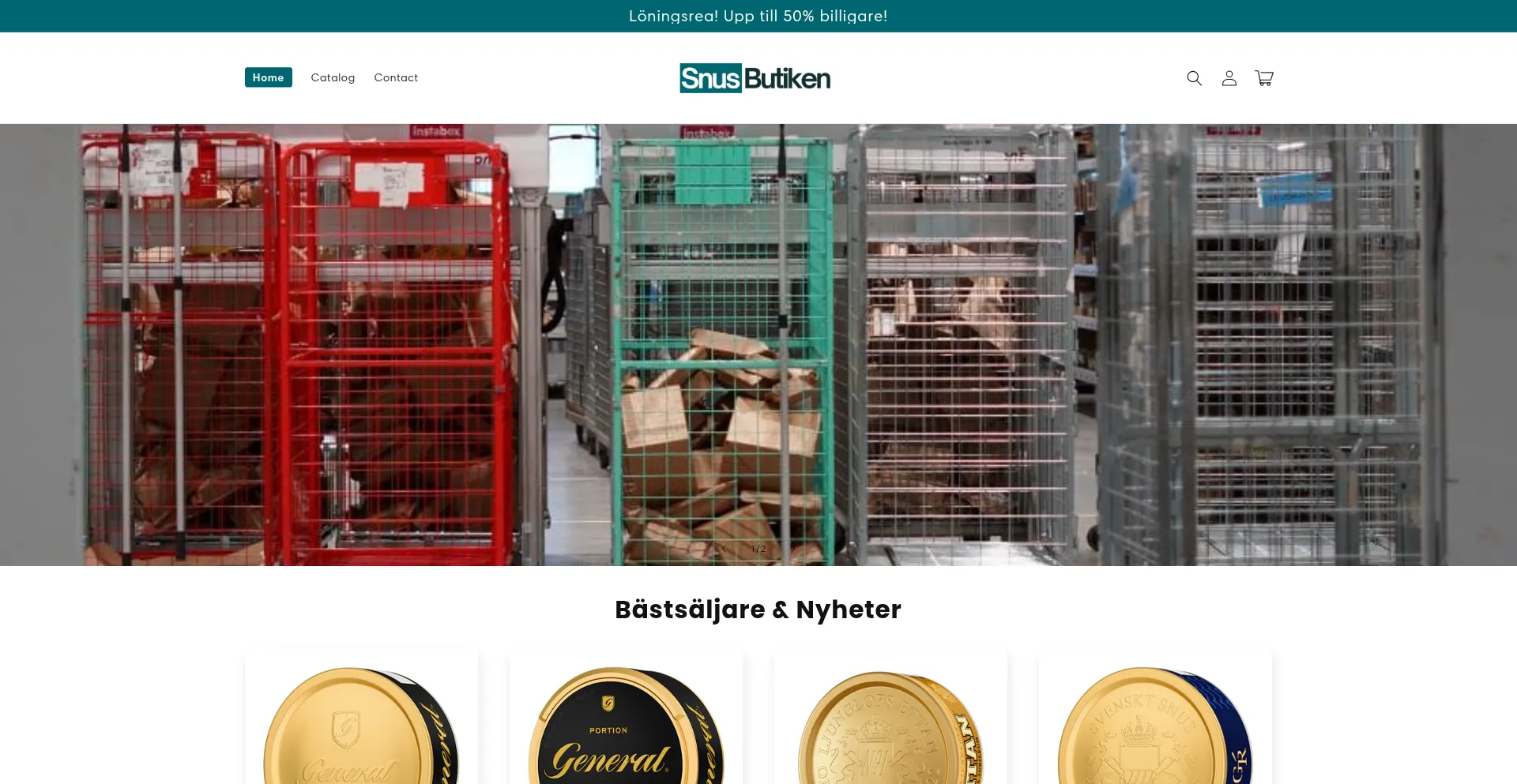 Website screenshot of Snusbutiken.net