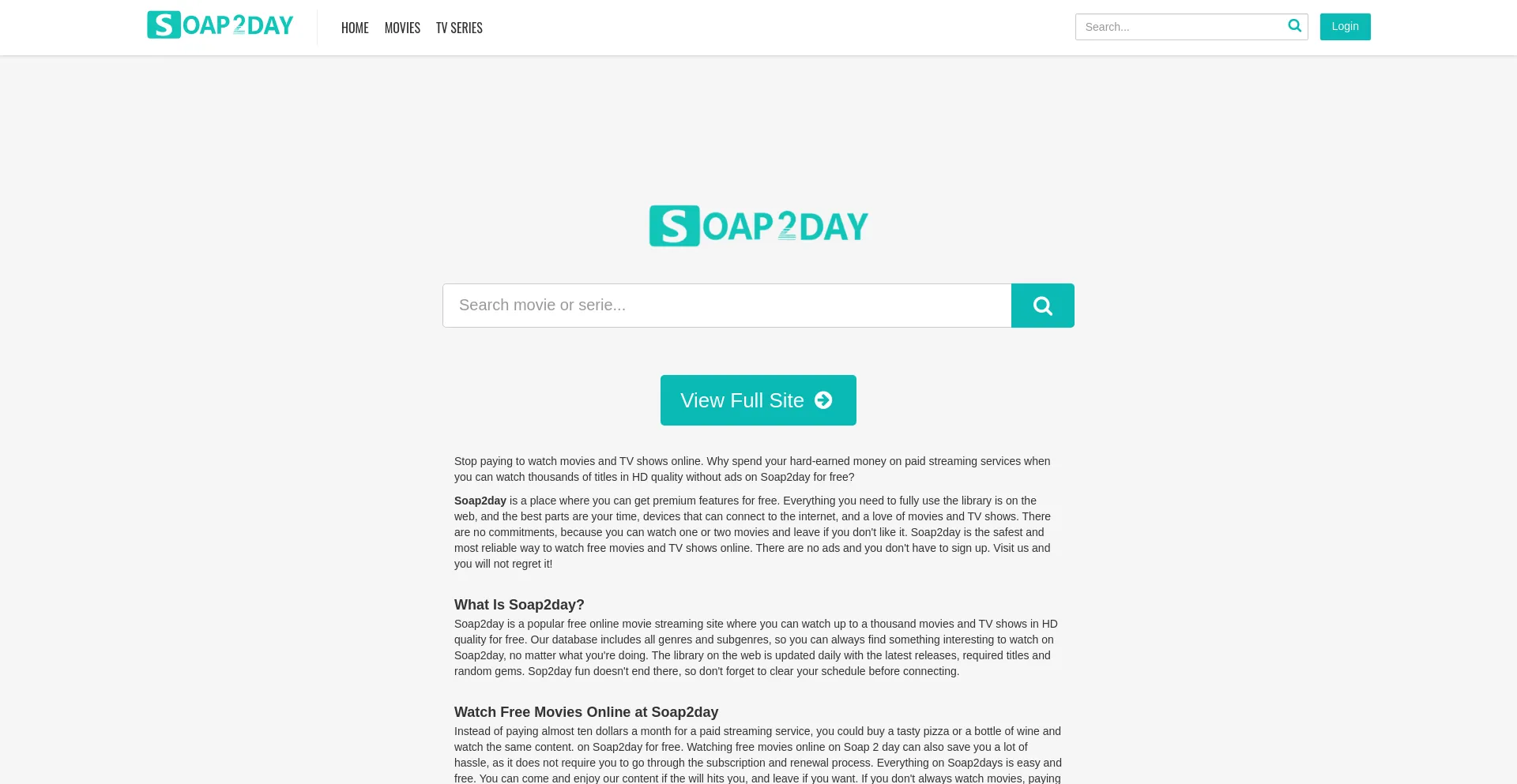 Website screenshot of Soap2day3.com