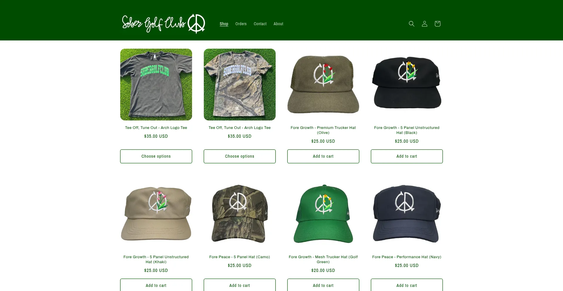 Website screenshot of Sobergolfclub.com
