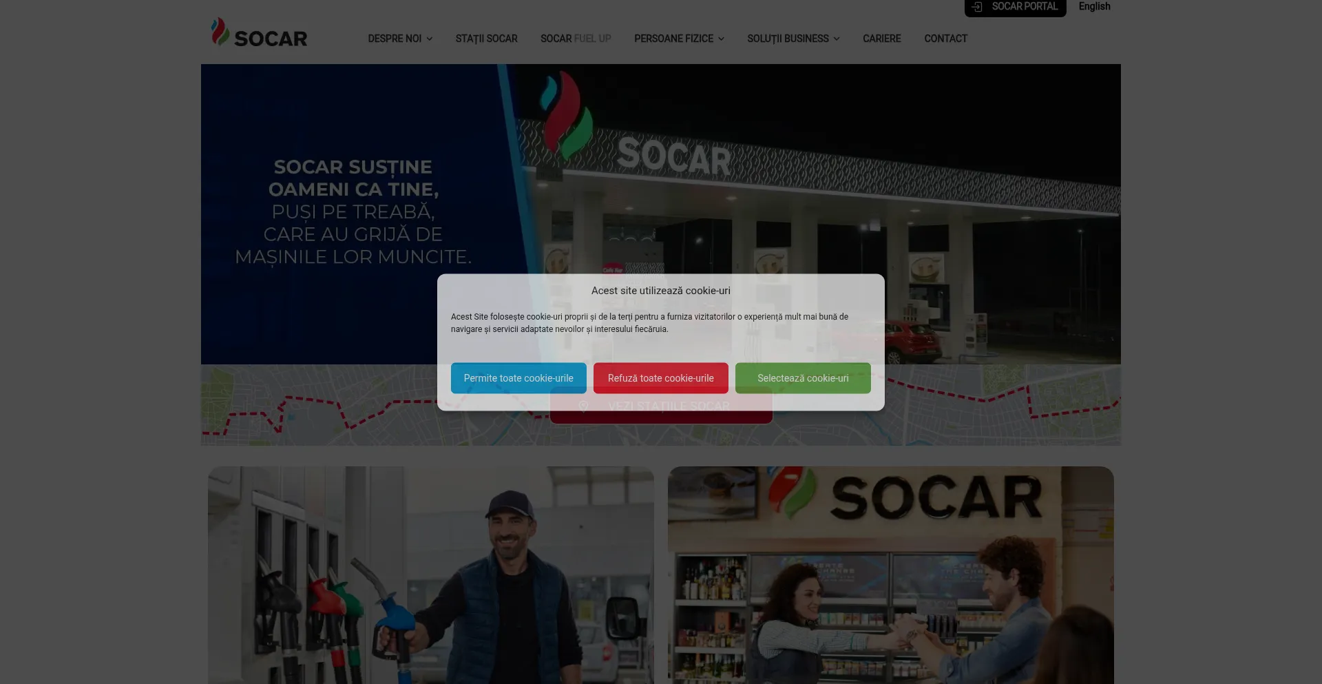 Website screenshot of Socar.ro