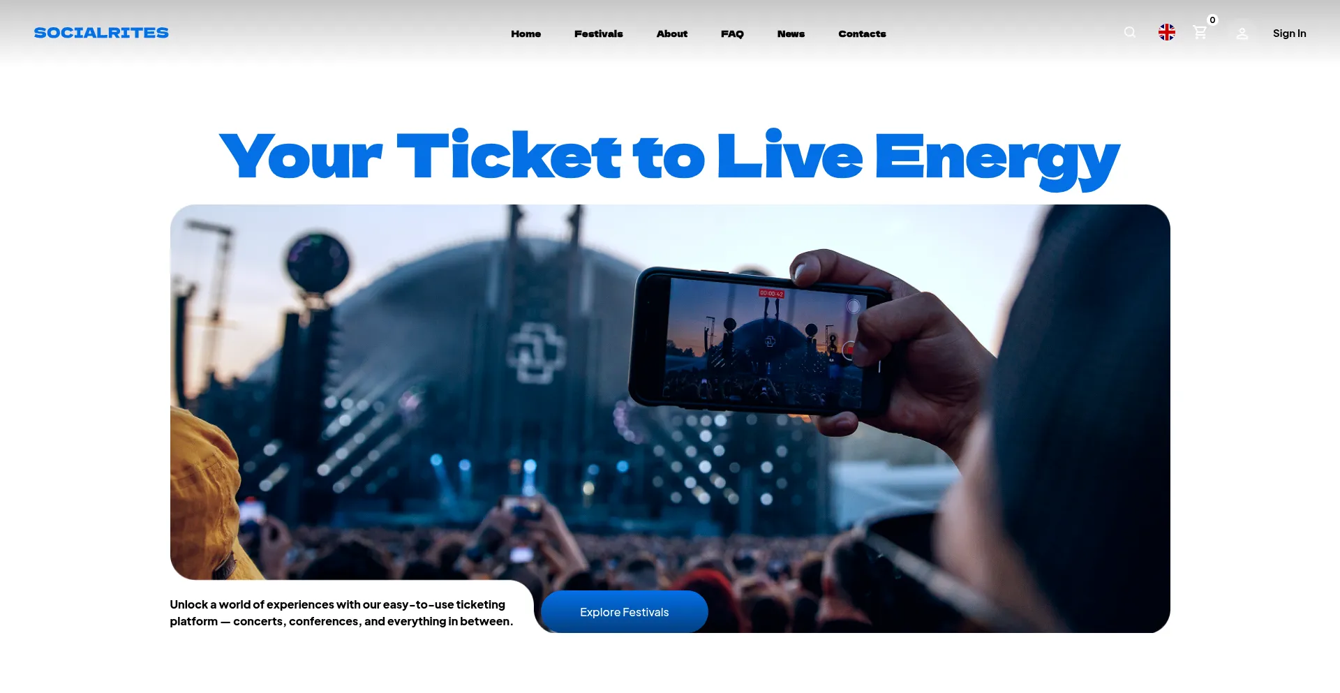 Website screenshot of Socialrites.com