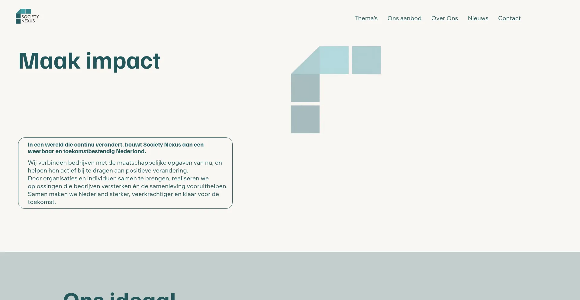 Website screenshot of Societynexus.nl