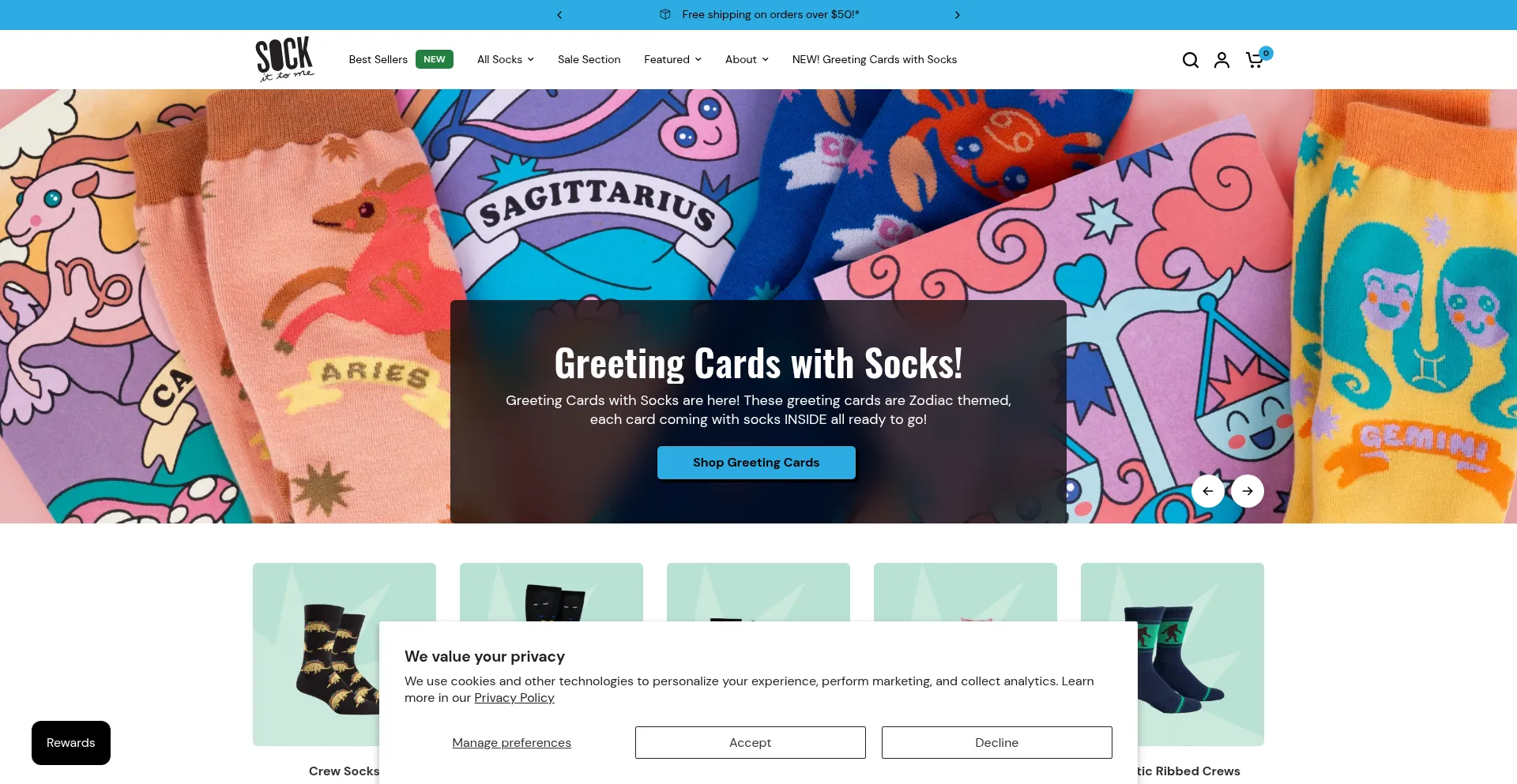 Website screenshot of Sockittome.com