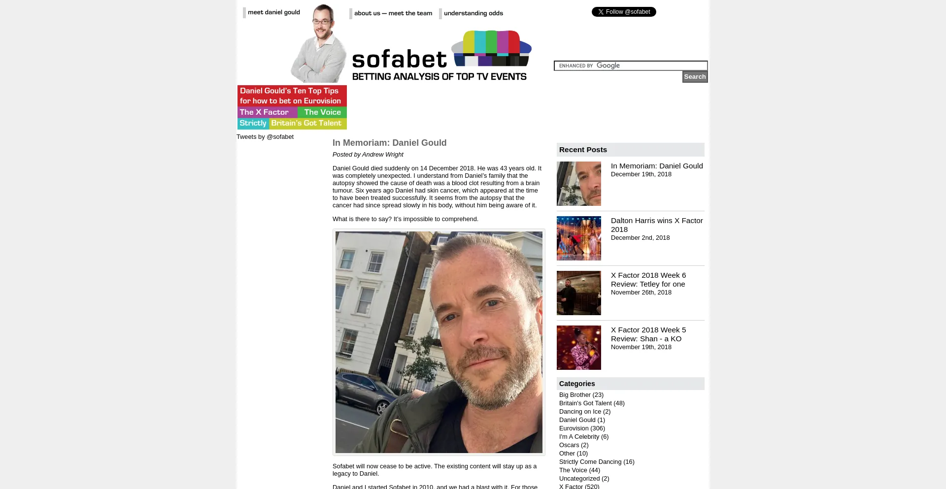 Website screenshot of Sofabet.com