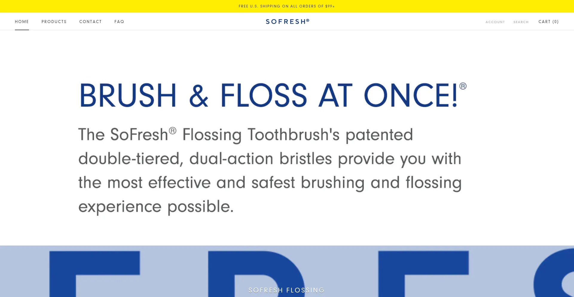 Website screenshot of Sofreshoralcare.com