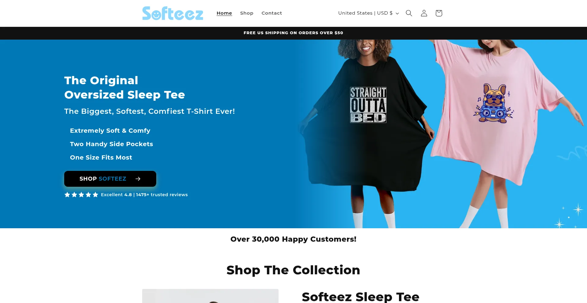 Website screenshot of Softeez.com