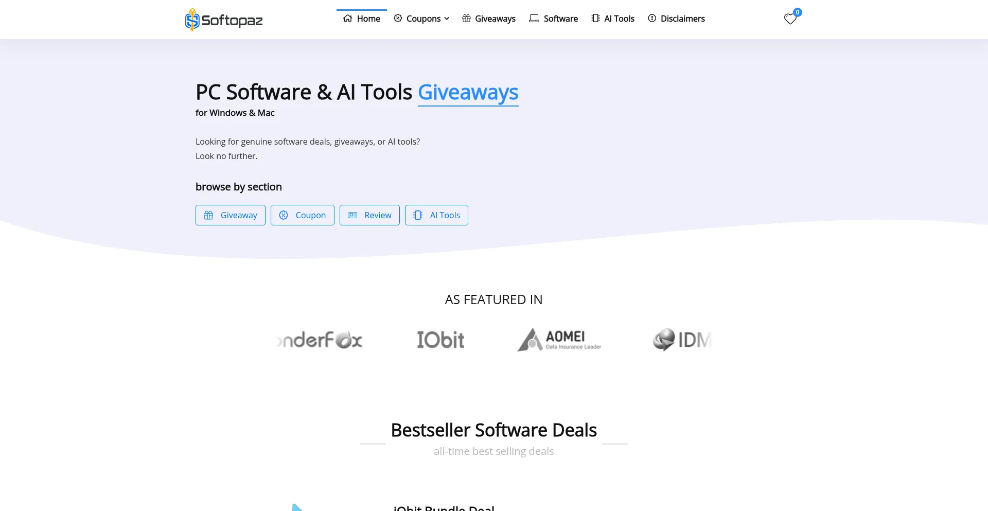 Website screenshot of Softopaz.com