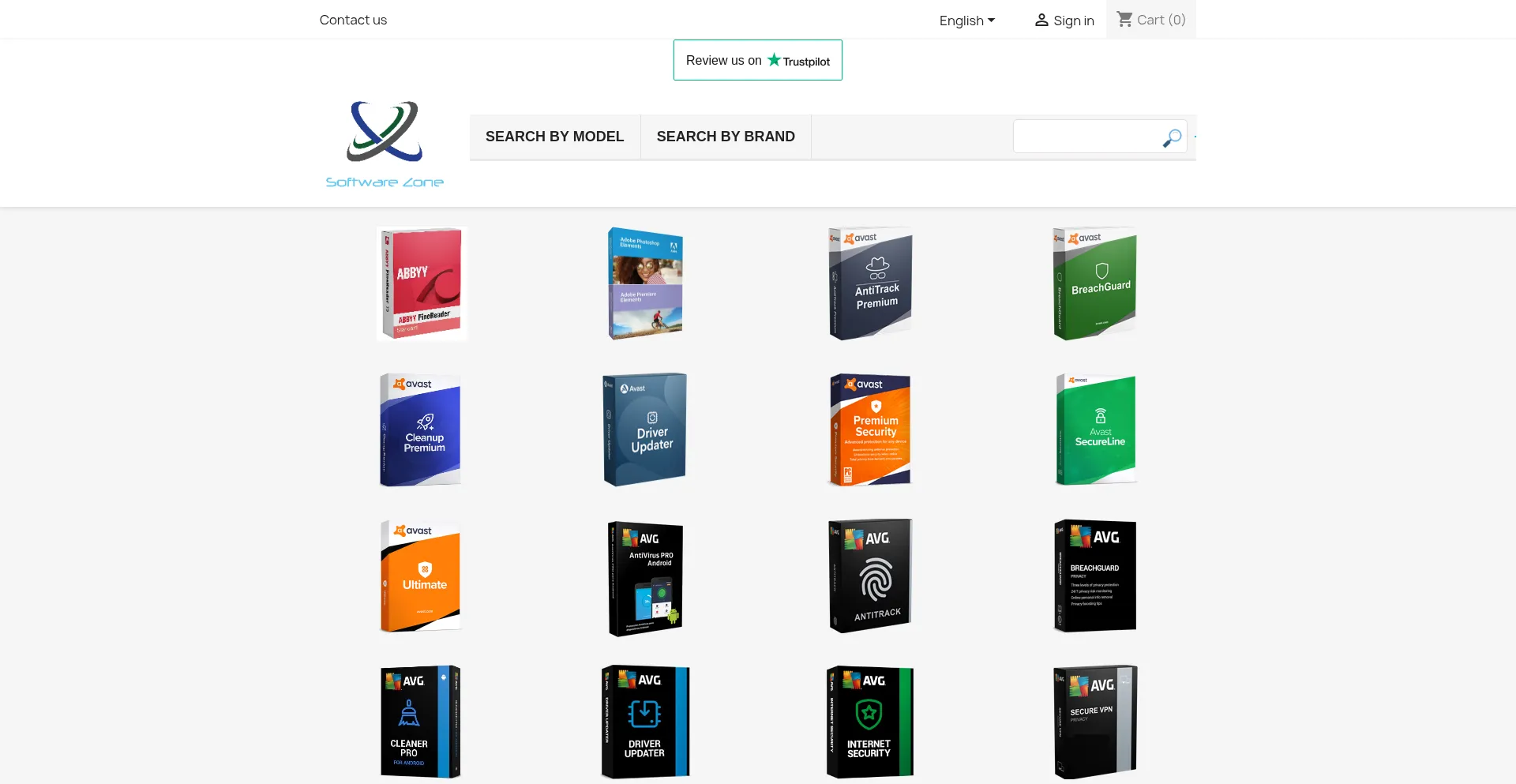 Website screenshot of Softzone.eu