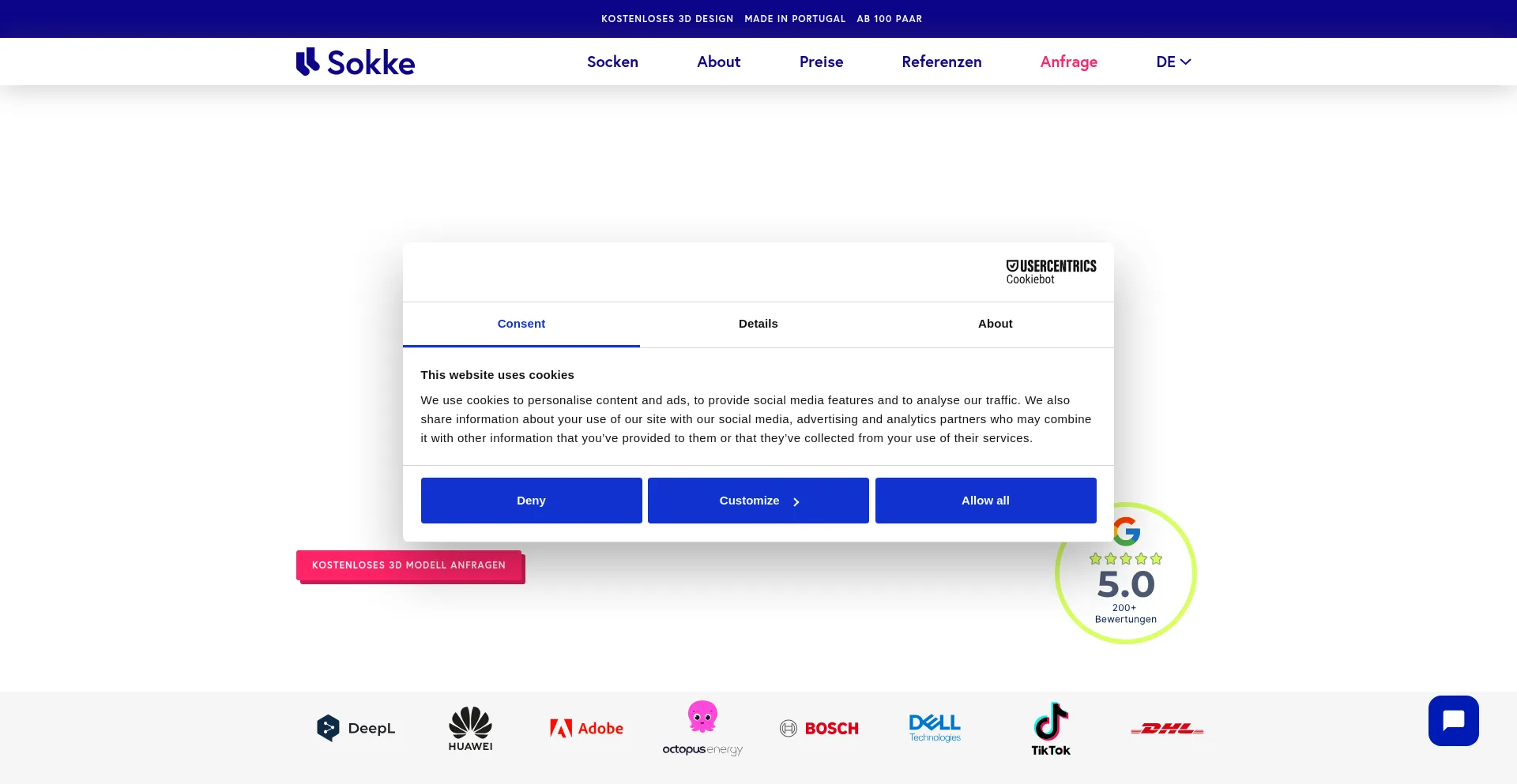 Website screenshot of Sokke.love