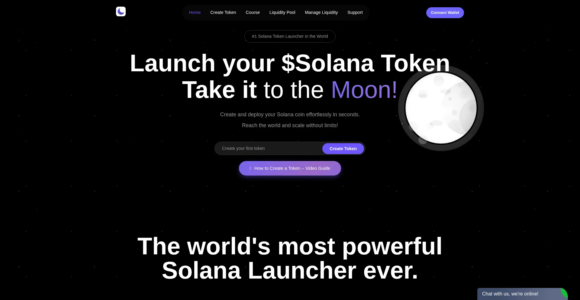 Website screenshot of Solanatokenlaunch.net