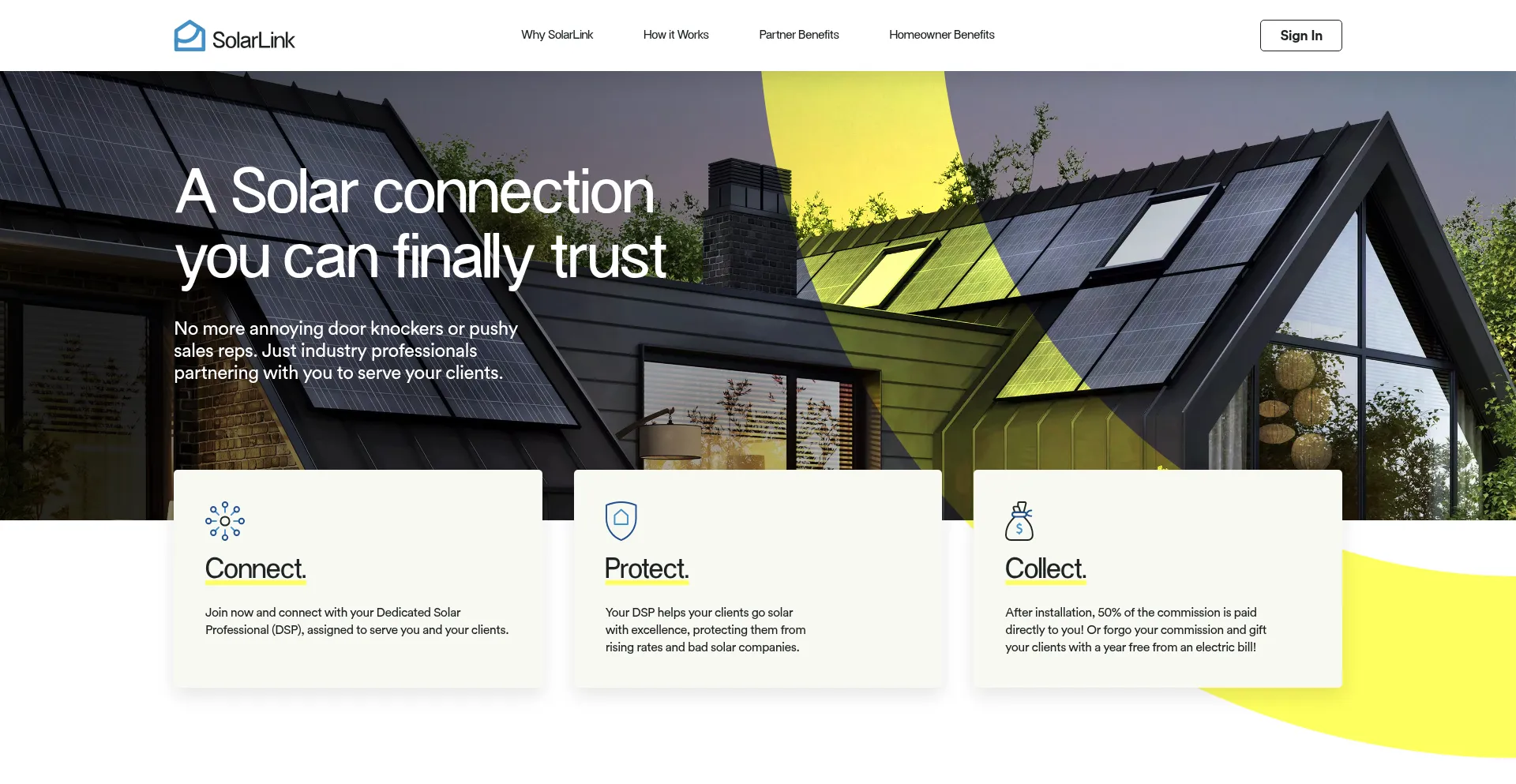 Website screenshot of Solarlinkpro.com