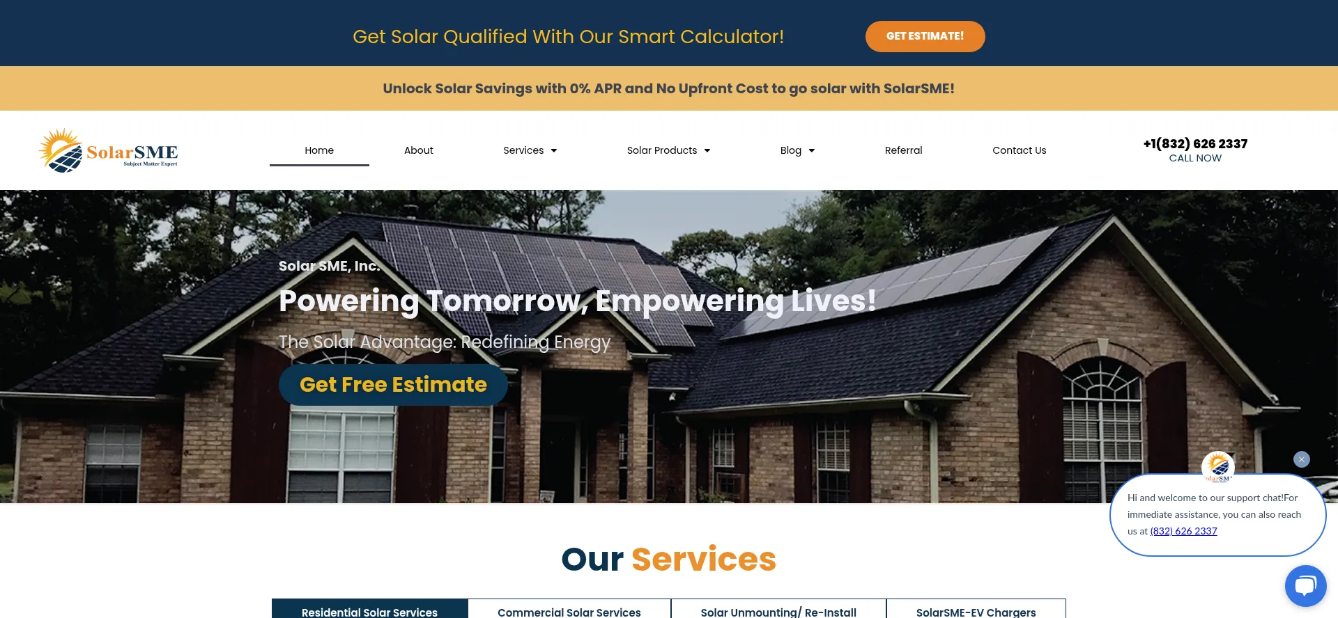 Website screenshot of Solarsme.com