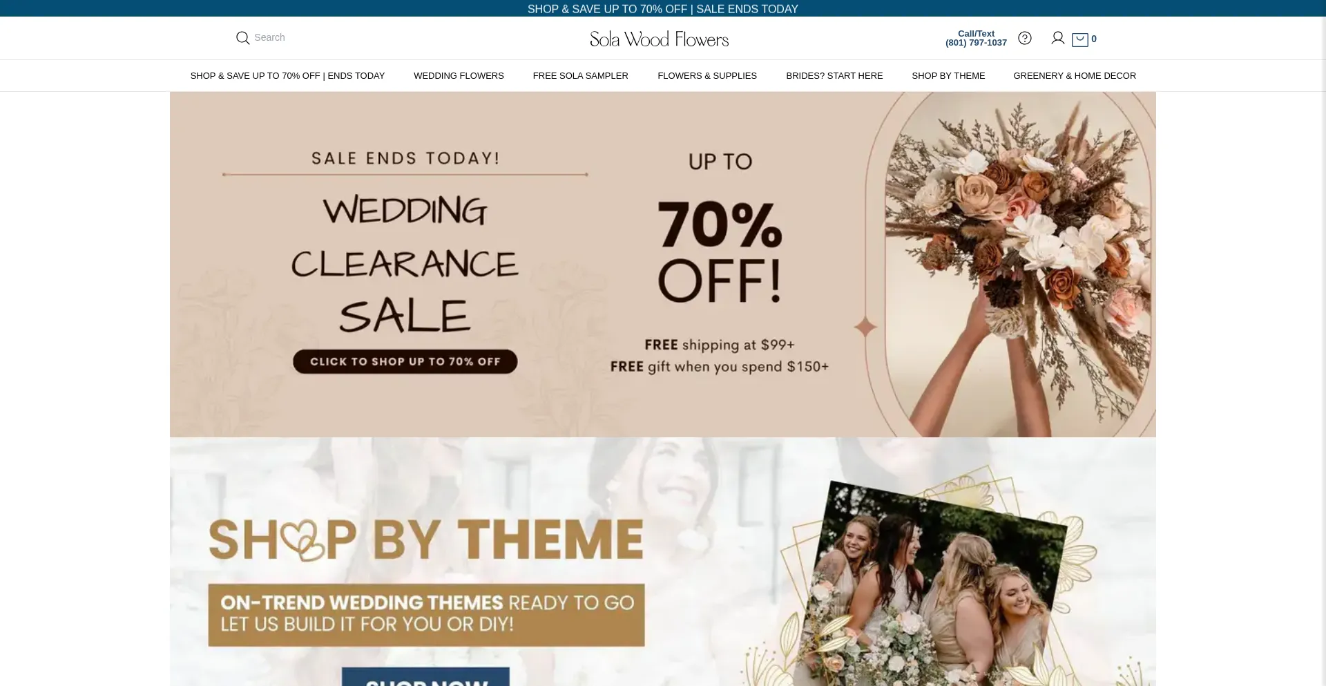 Website screenshot of Solawoodflowers.com