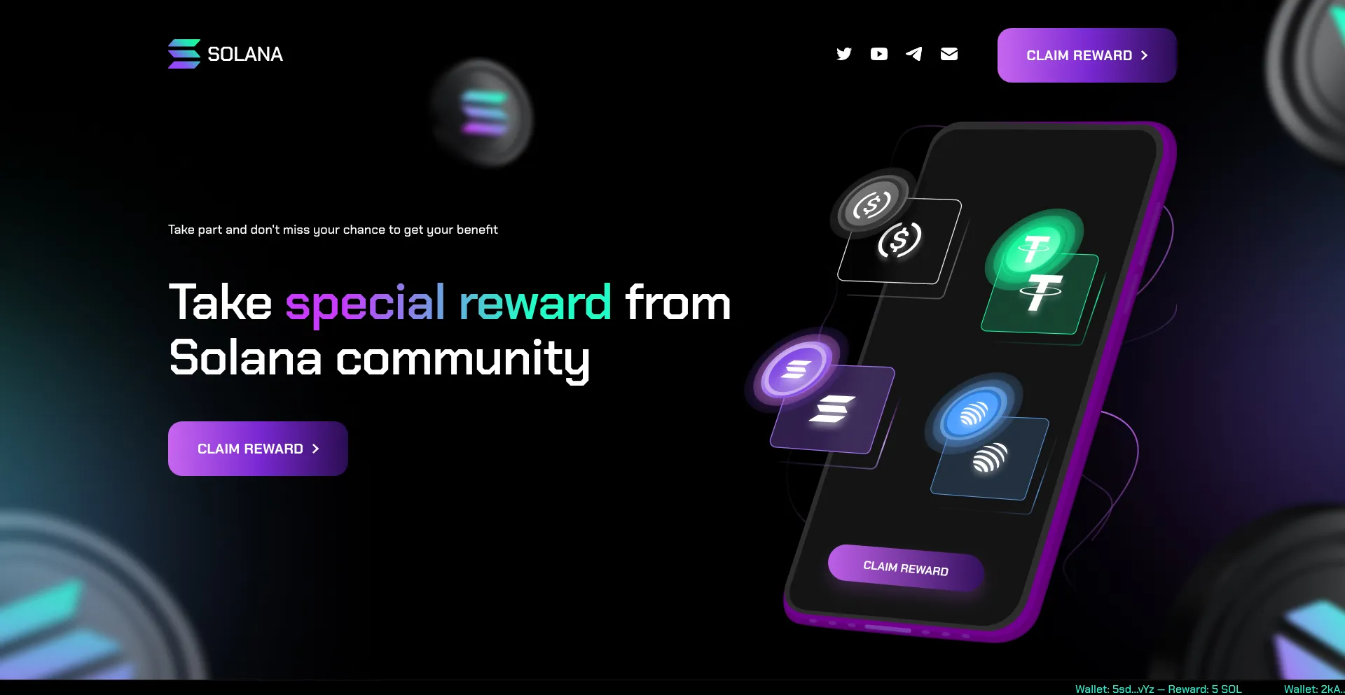 Website screenshot of Solchainz.com