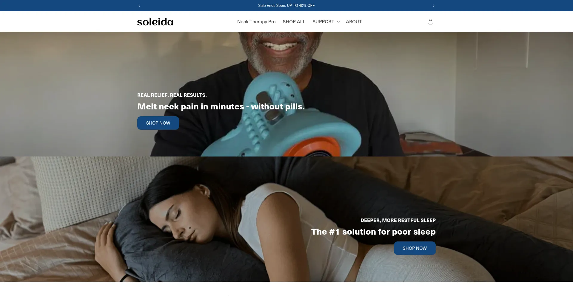 Website screenshot of Soleida.com