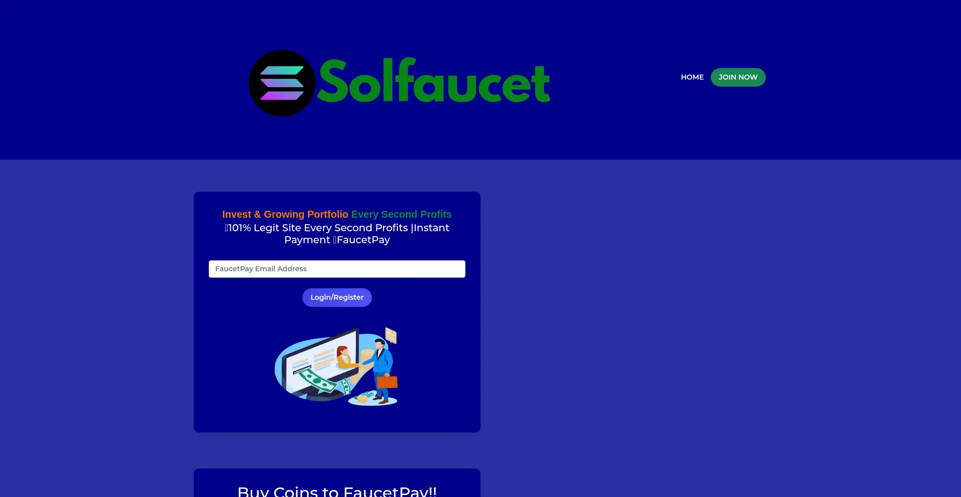 Website screenshot of Solfaucet.site