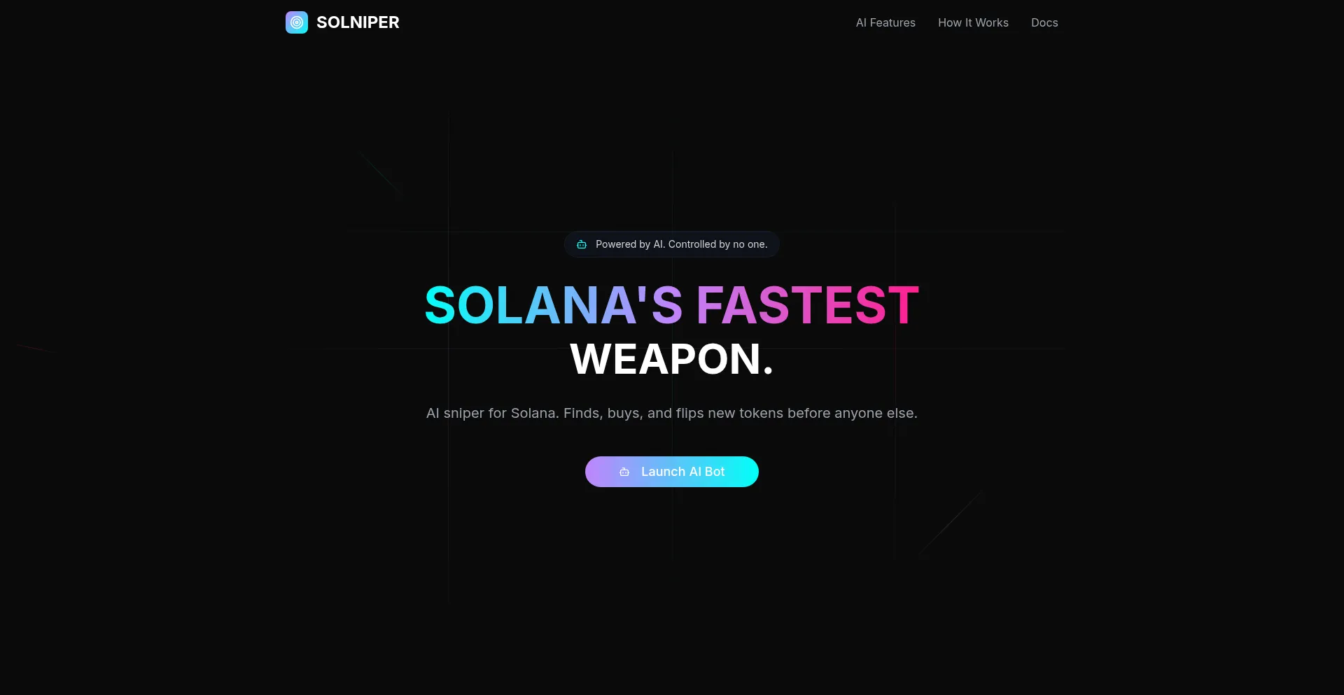 Website screenshot of Solniper.com