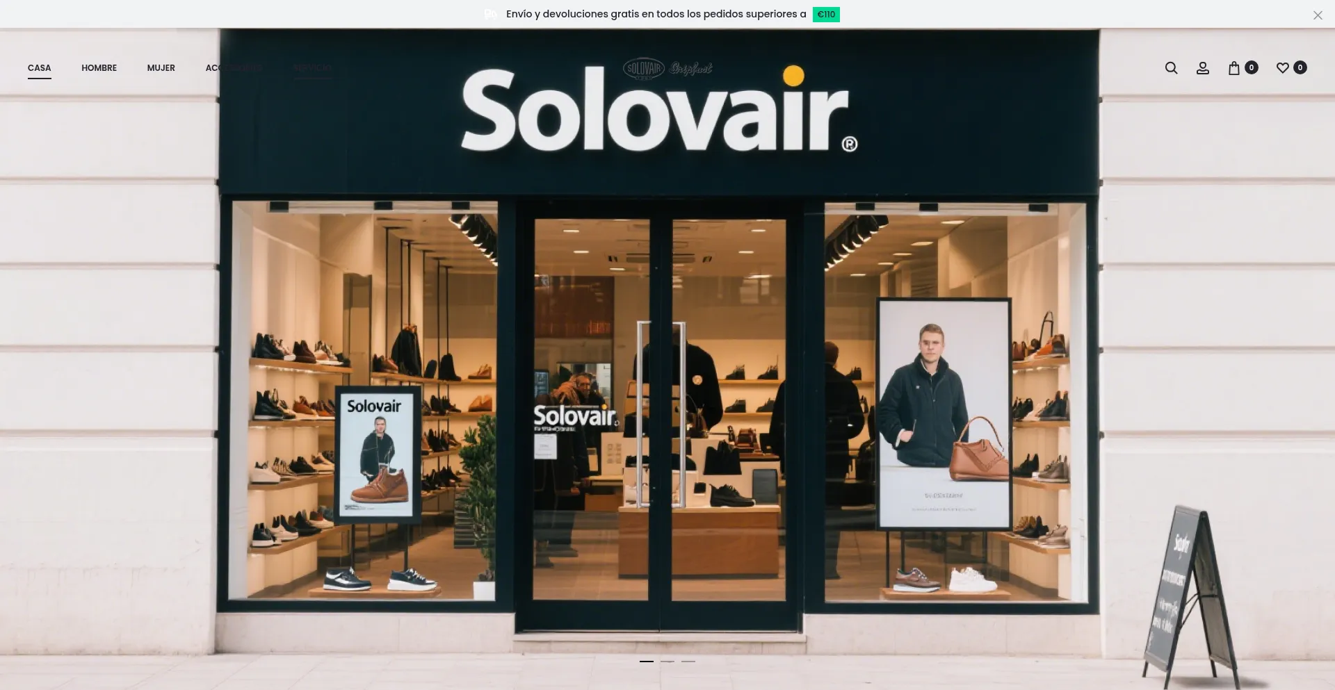 Website screenshot of Solovair.es