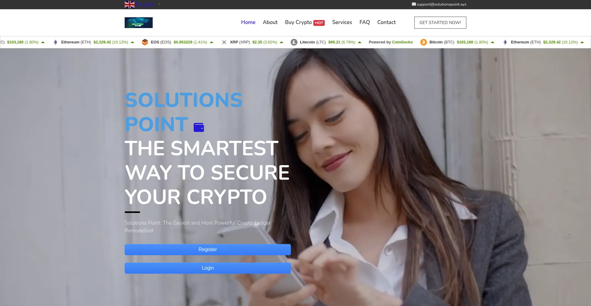 Website screenshot of Solutionspoint.xyz