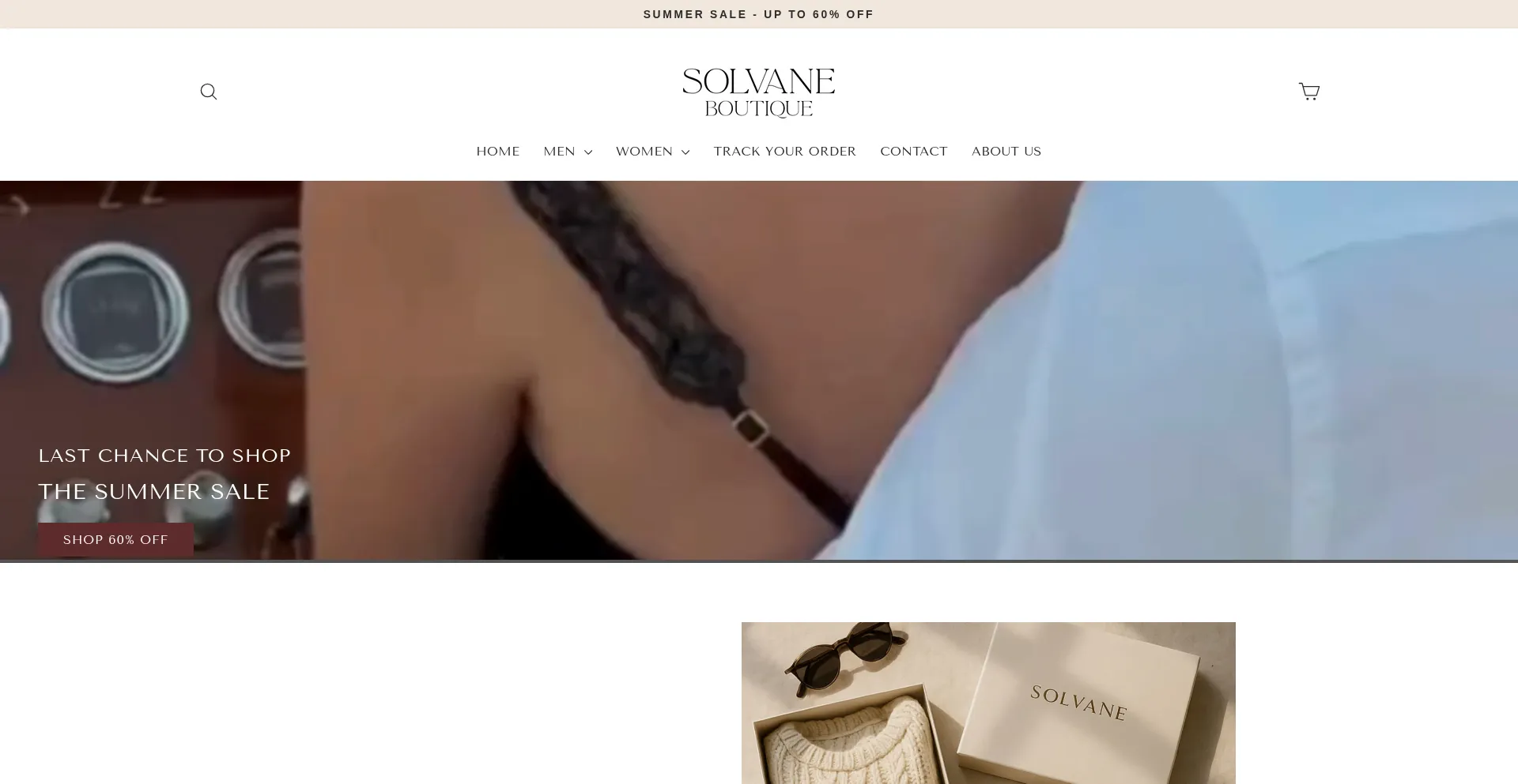 Website screenshot of Solvaneboutique.com