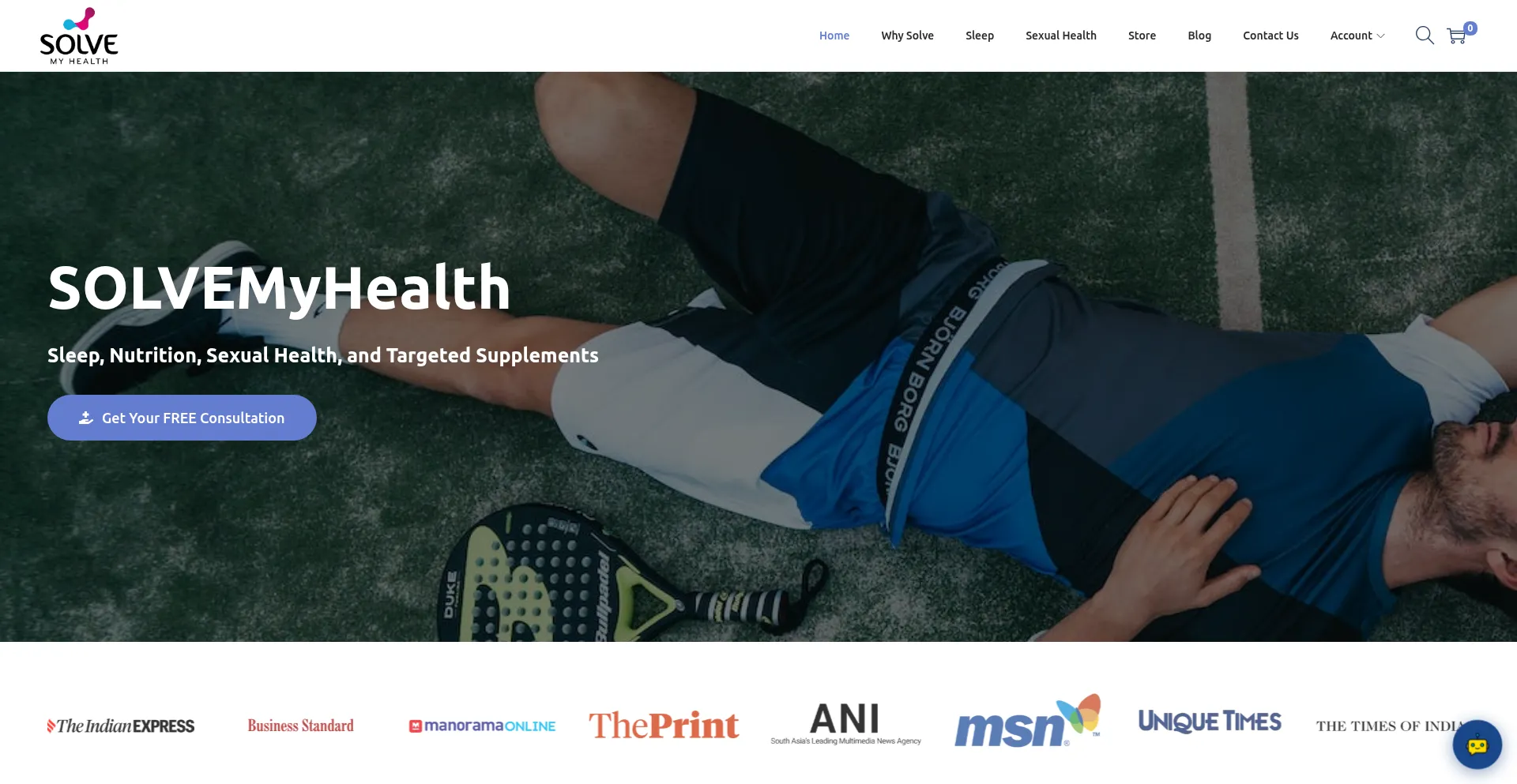 Website screenshot of Solvemyhealth.com