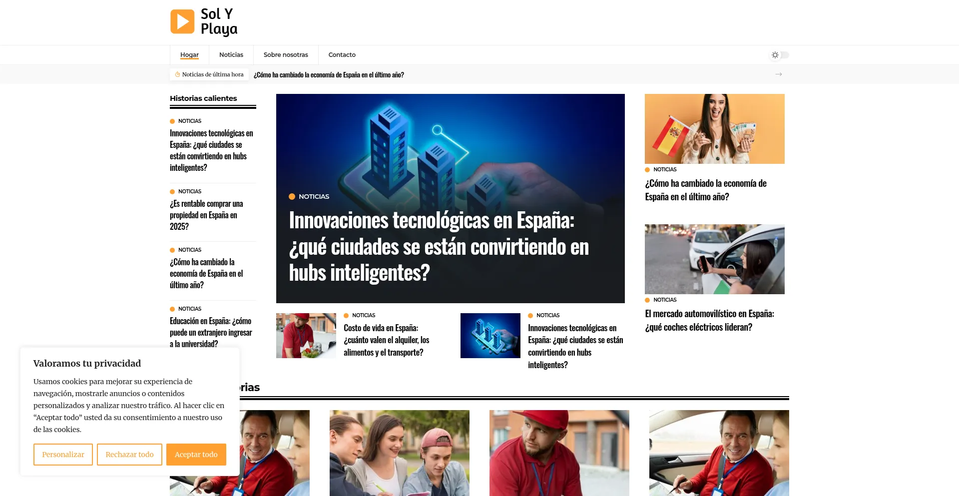 Website screenshot of Solyplaya.blog