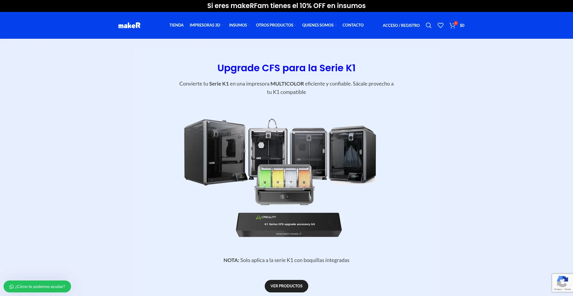 Website screenshot of Somosmaker.com