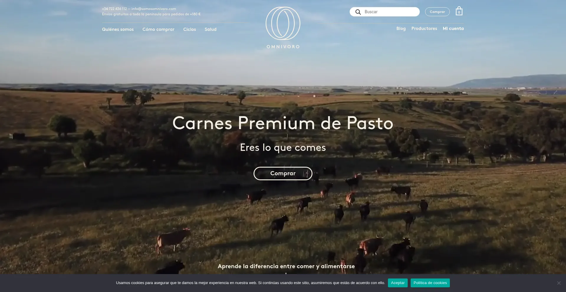 Website screenshot of Somosomnivoro.com