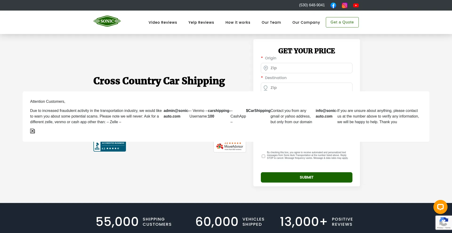 Sonic-auto.com Screenshot